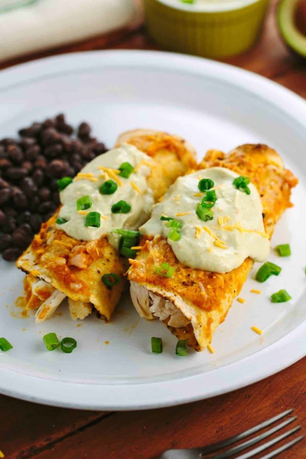 chicken-enchiladas-with-pumpkin-sauce-filling