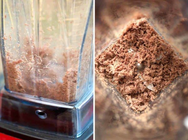 通过将牛肉混合成小碎片来制作自己的婴儿食物