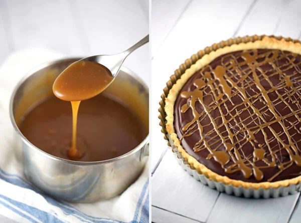 甜水滴焦糖毛毛雨顶部巧克力馅饼