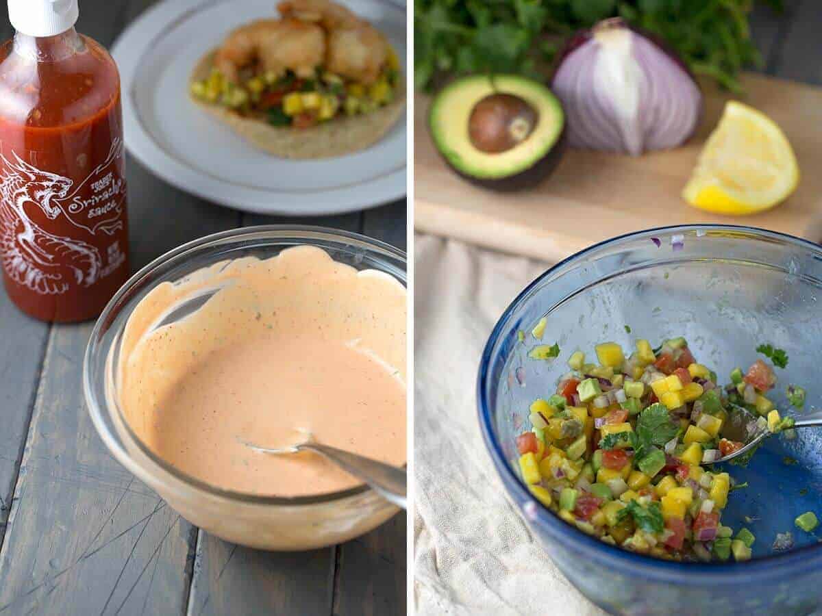 辣酱和芒果水果莎莎