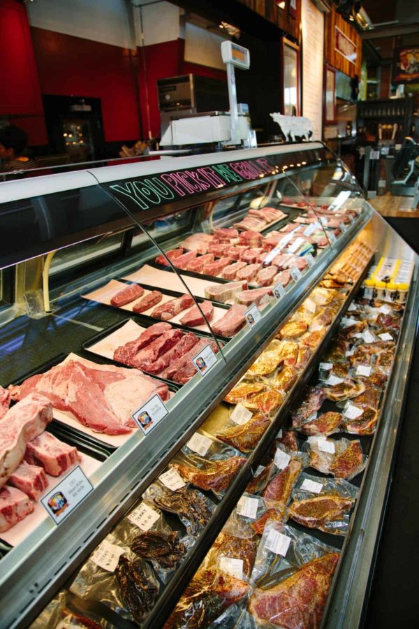 meat counter at oxbow market