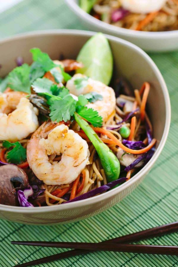 一碗荞麦面和虾