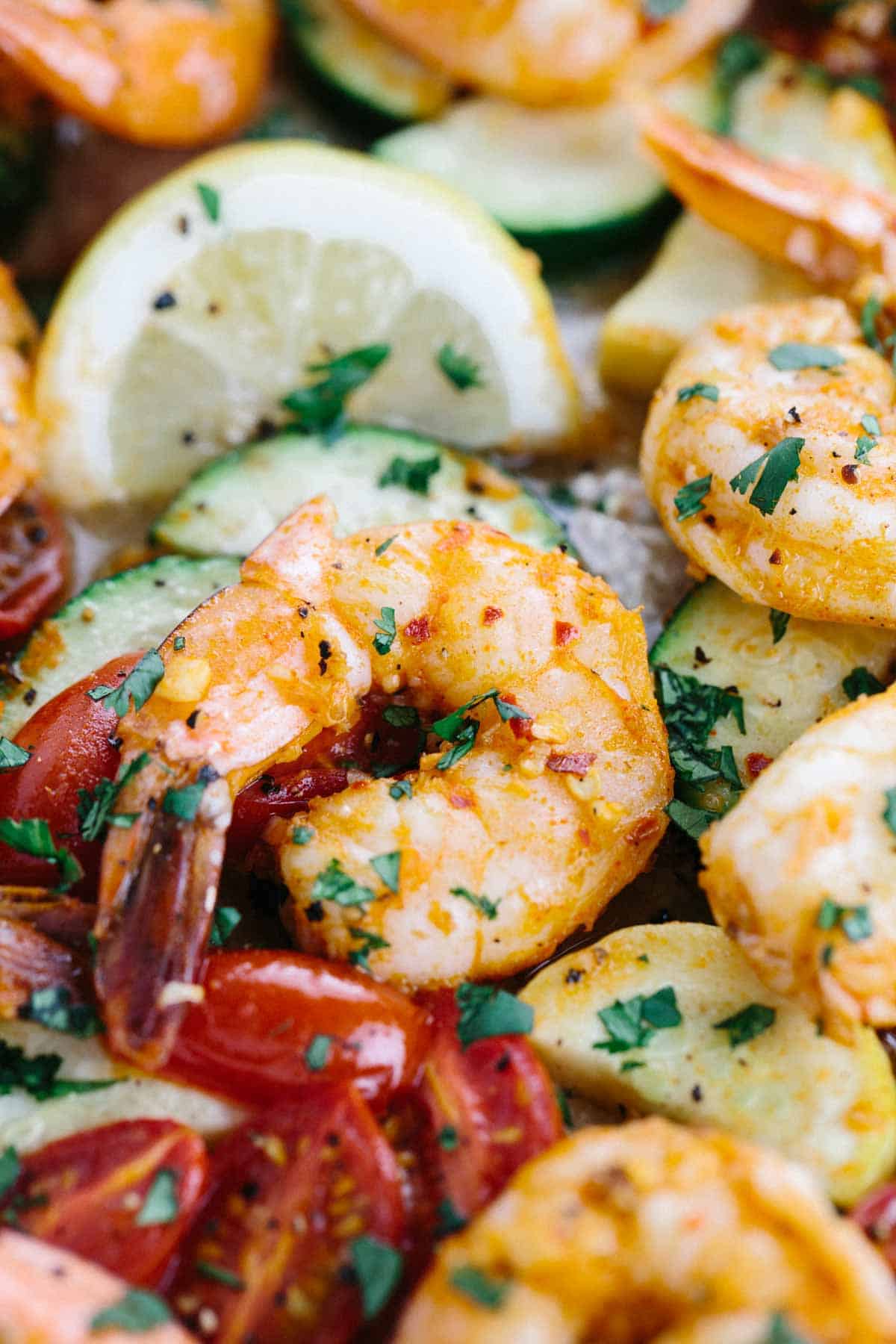 关闭虾用红辣椒薄片