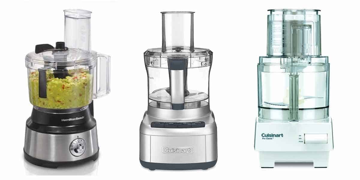 这张图片显示了三个食品处理器