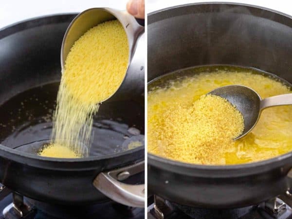 在炉子上做摩洛哥蒸粗麦粉