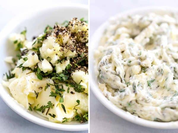 在碗里混合黄油