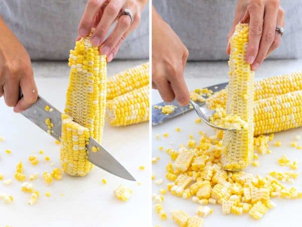 从玉米棒上取下玉米粒