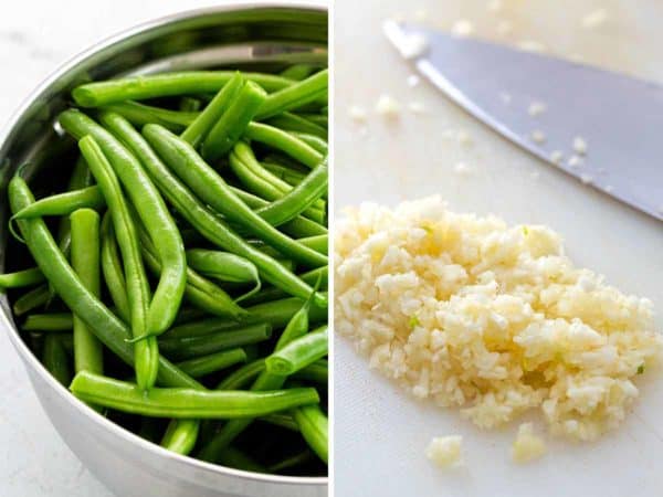 准备青豆和大蒜