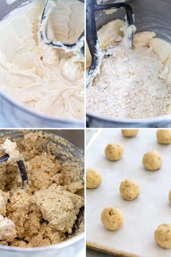 制作墨西哥婚礼饼干面团的过程