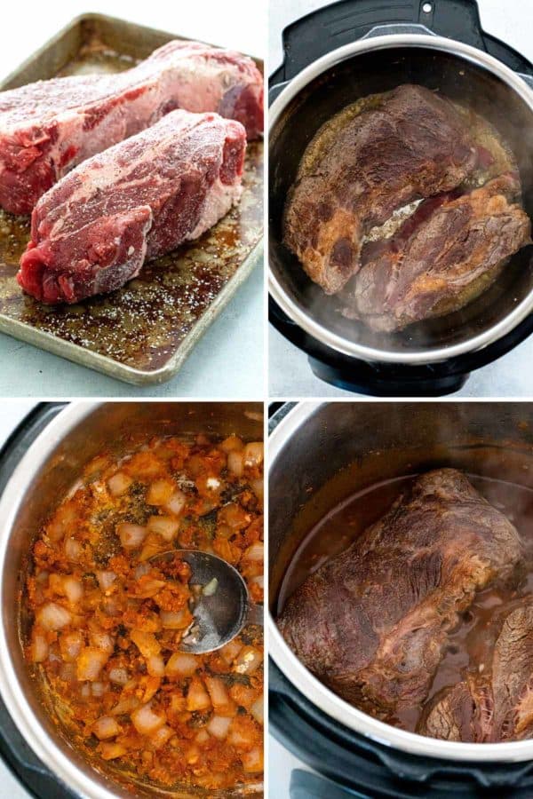 用高压锅处理牛肉的拍摄过程