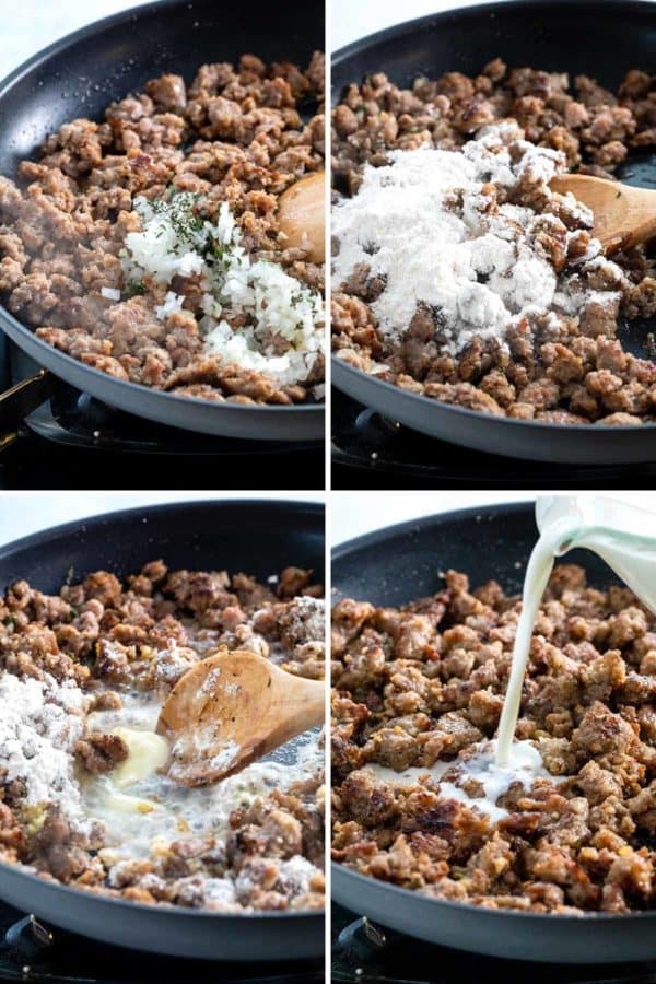 制作香肠肉汁的过程拍摄