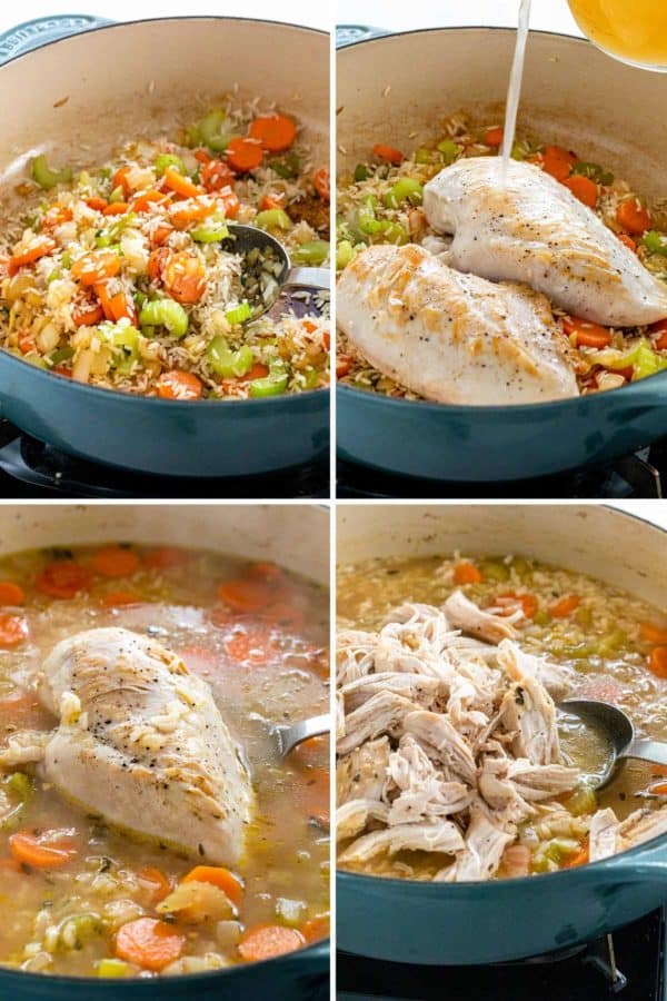 汇编四张照片显示如何撕碎鸡胸肉汤