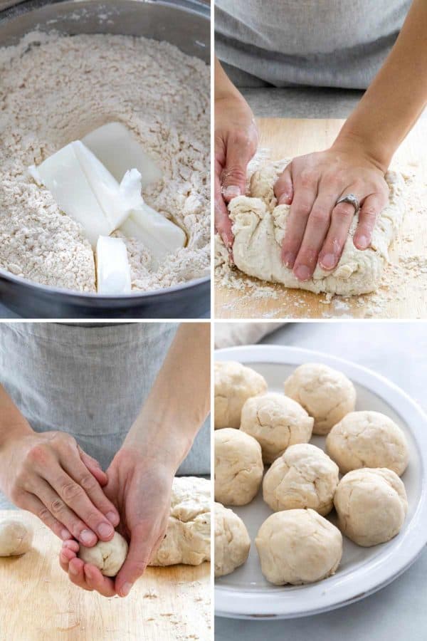 将面团混合在一起制作玉米饼