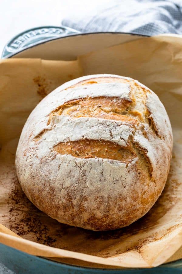 在荷兰烤箱里没有揉面包烹饪