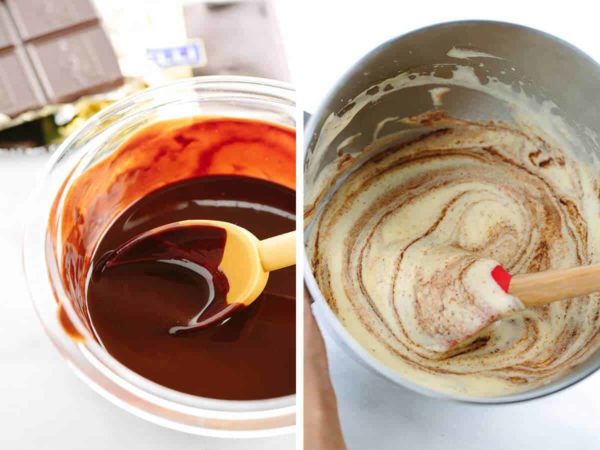 为经典巧克力熔岩蛋糕制作巧克力酱